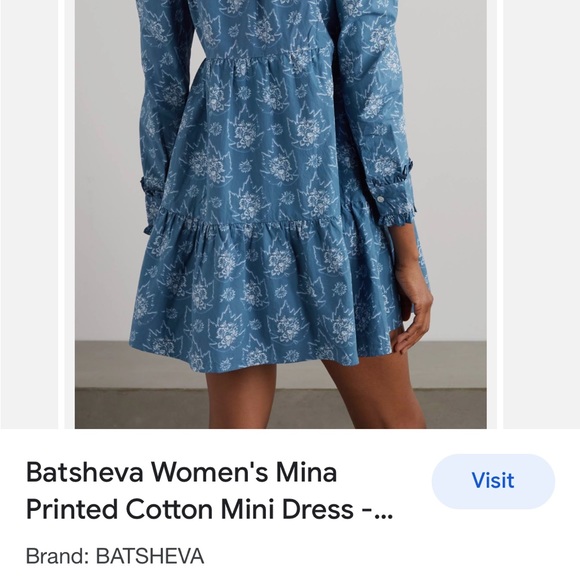 Batsheva Mina Dress Antique Blue NWT | size 4 - Picture 8 of 9